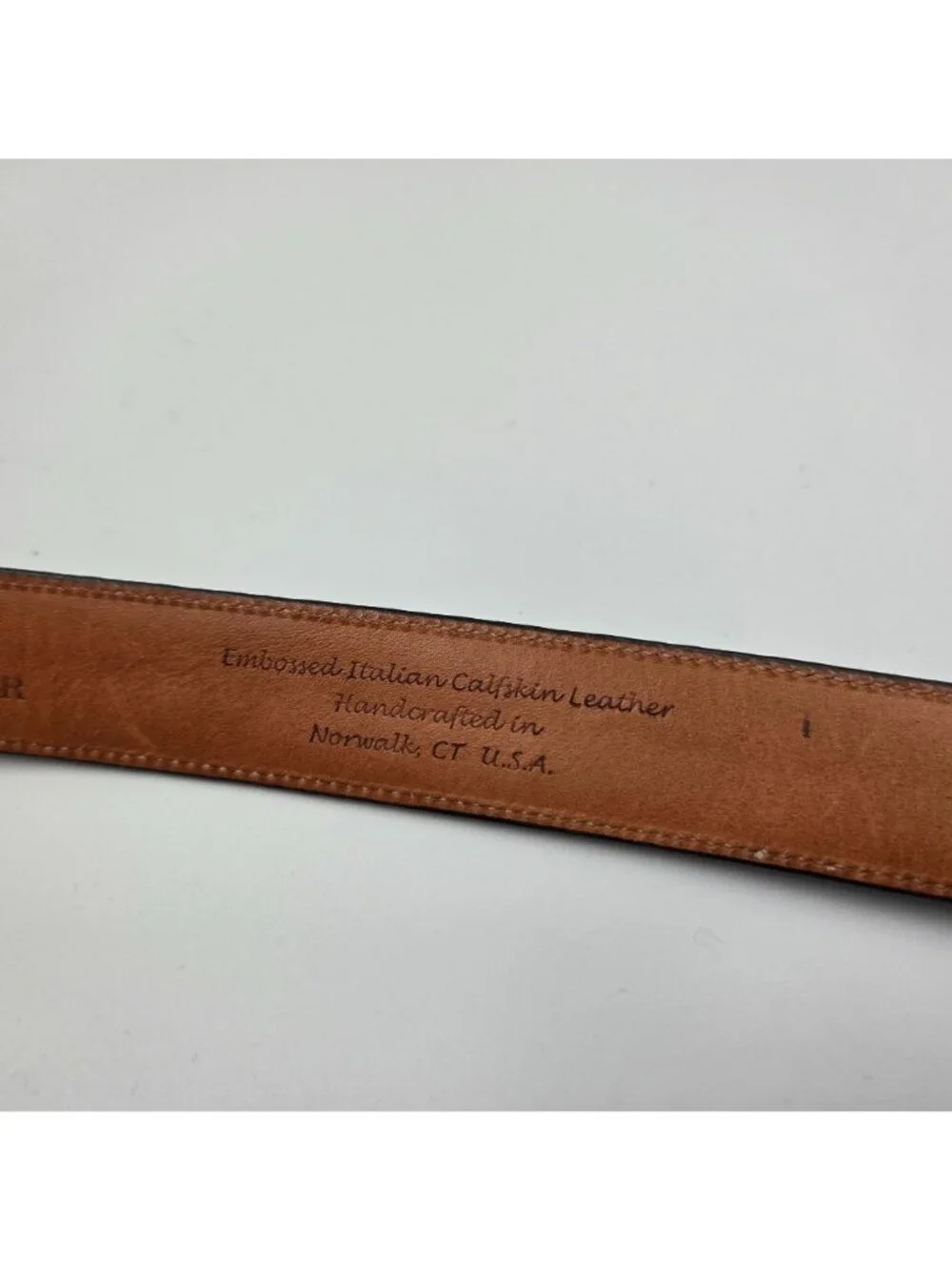 Trafalgar Belt Mens 40 Black Embossed Italian Leather Silvertone Preppy Casual